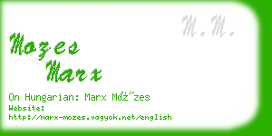 mozes marx business card